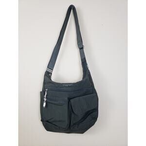 Baggallini Travel Shoulder Crossbody Handle Bag Pockets Luggage Organizer Gray